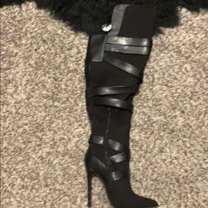 Black over knee boots